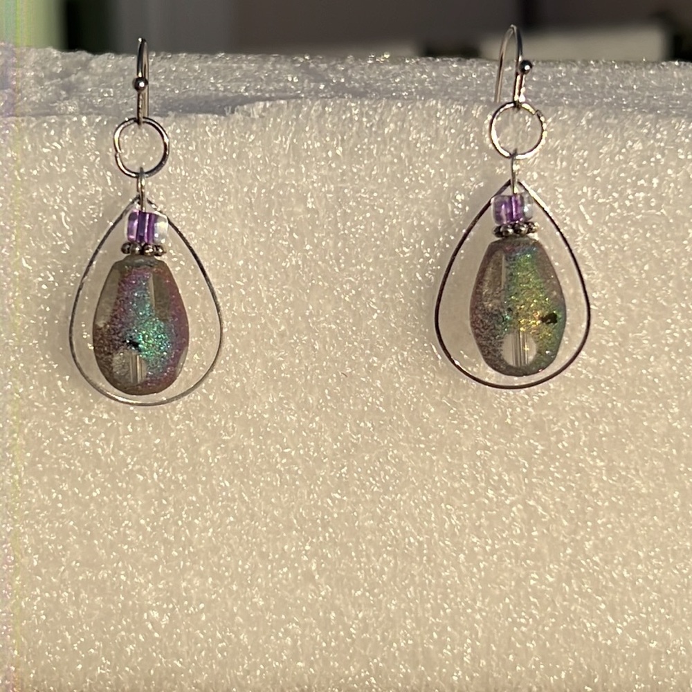 22150 Rainbow teardrop earrings